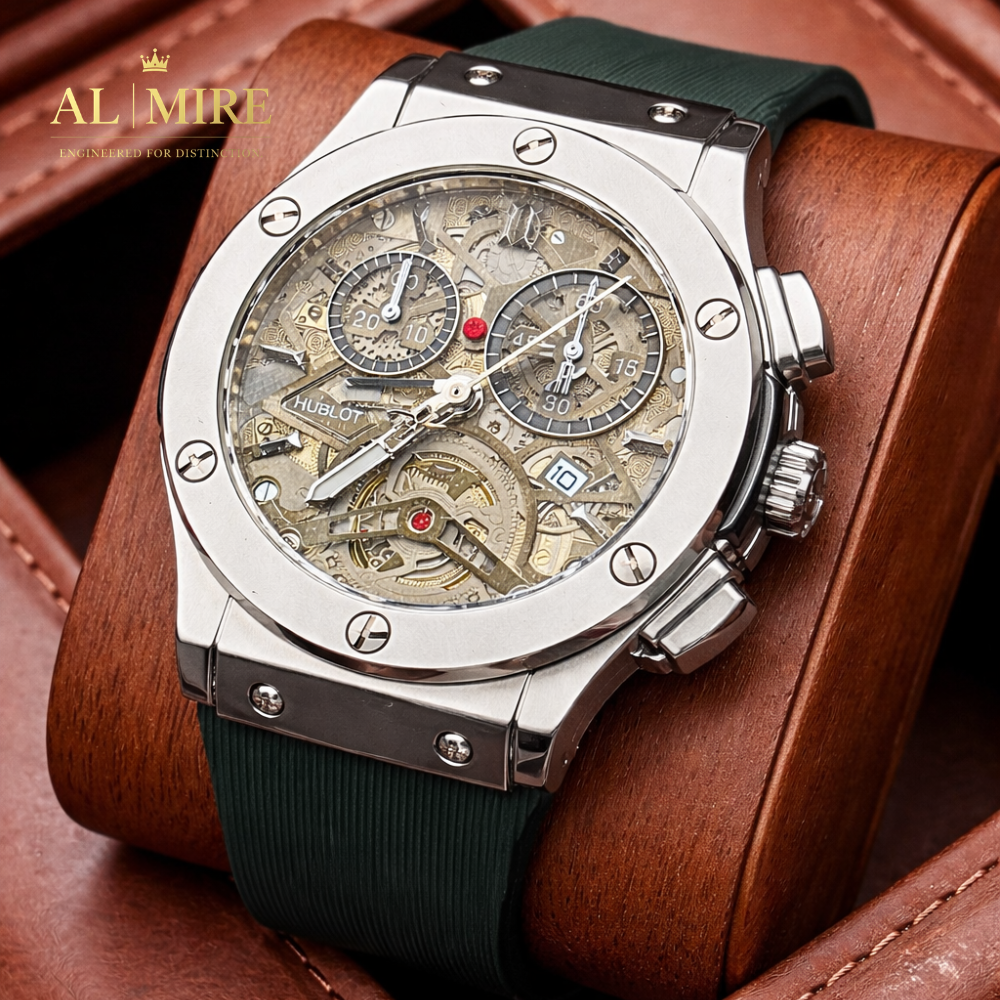 HUBLOT Chronograph – “Emerald Skeleton” Edition